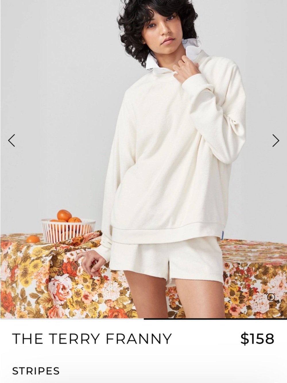 KULE Cream Terry Franny Sweatshirt